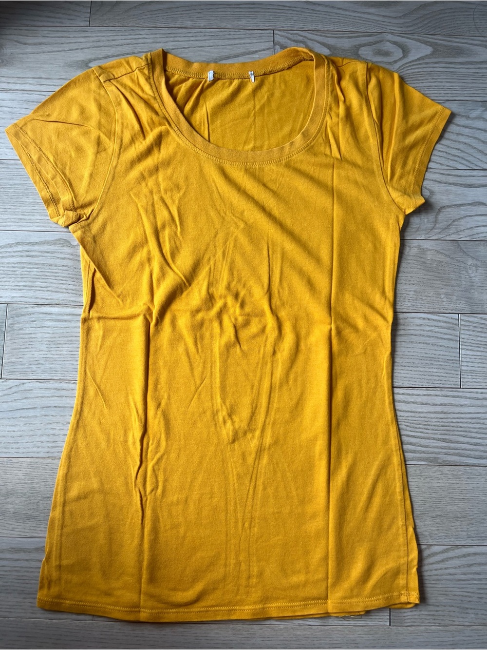 Women's Mustard Crew Neck Tee